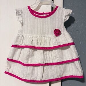 White Dress with Pink Accents